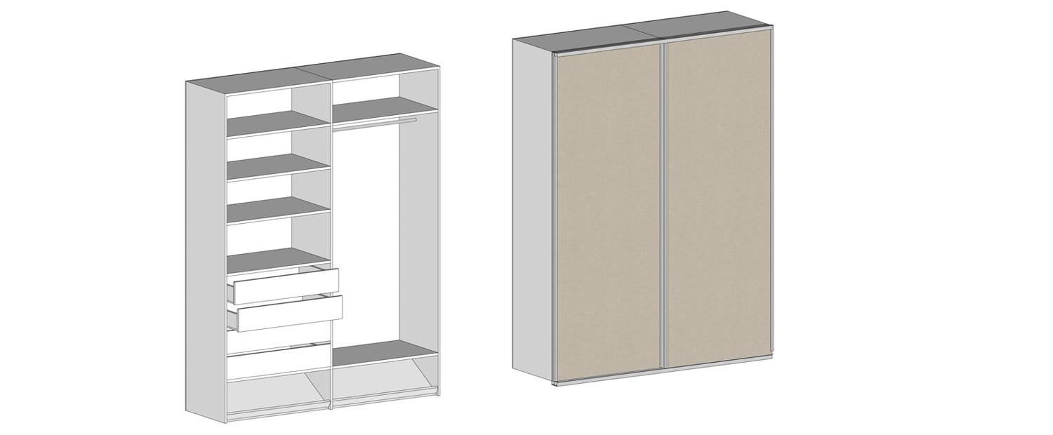Placard del dormitorio 2, interior y frentes