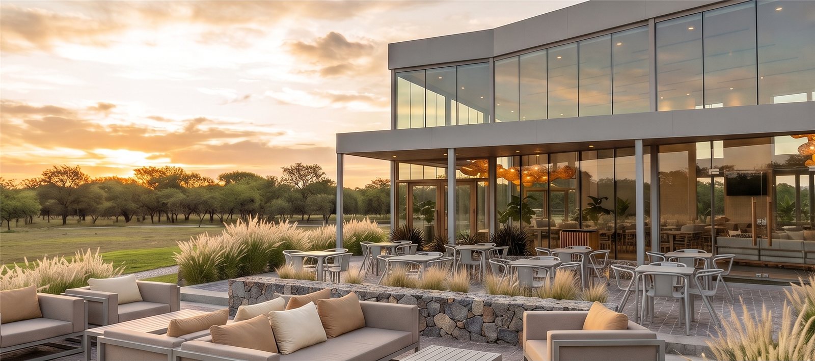 Terraza con sillones