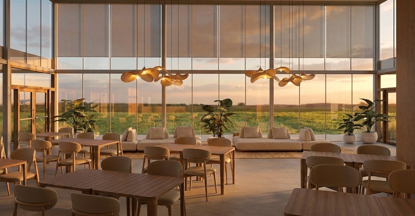 Comedor junto al ventanal